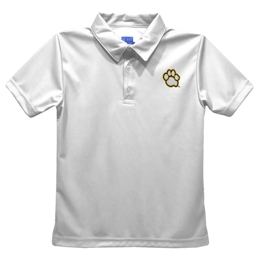Maryland Baltimore County Retrievers Embroidered White Short Sleeve Polo Box Shirt