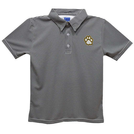 Maryland Baltimore County Retrievers Embroidered Black Stripes Short Sleeve Polo Box Shirt
