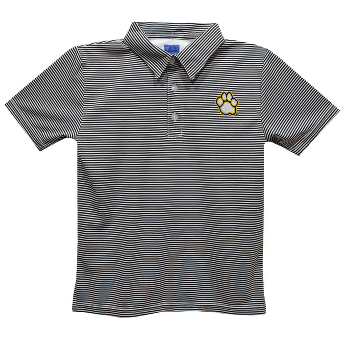 Maryland Baltimore County Retrievers Embroidered Black Stripes Short Sleeve Polo Box Shirt