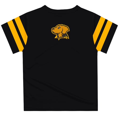Maryland Baltimore County Retrievers Vive La Fete Boys Game Day Black Short Sleeve Tee with Stripes on Sleeves - Vive La Fête - Online Apparel Store