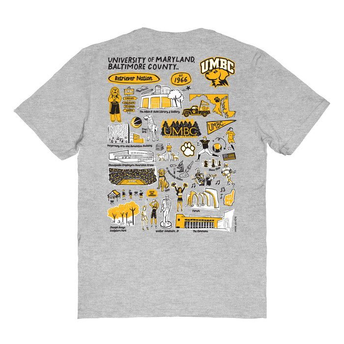 UMBC Retreivers Vive La Fete Impressions Artwork Black Womens Cotton Tshirt - Vive La Fête - Online Apparel Store