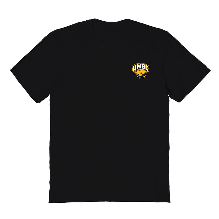 UMBC Retreivers Vive La Fete Impressions Artwork Black Womens Cotton Tshirt