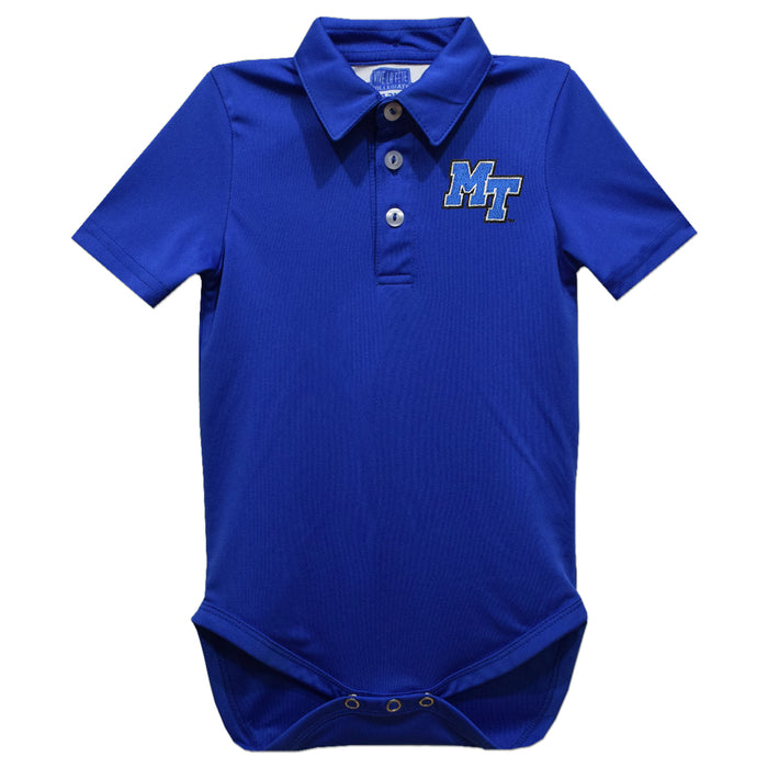MTSU Blue Raiders Embroidered Royal Solid Knit Boys Polo Bodysuit