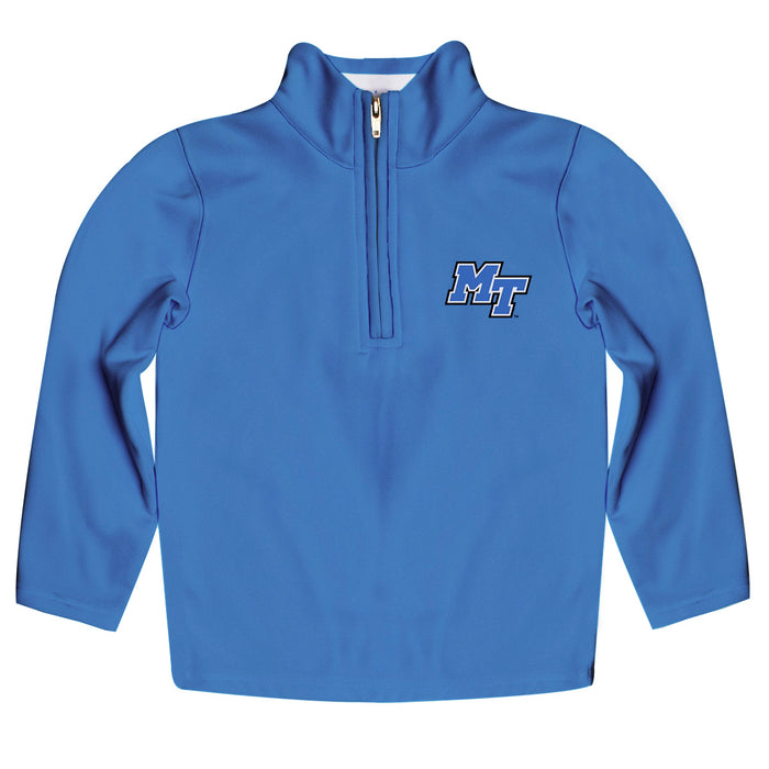 MTSU Blue Raiders Vive La Fete Game Day Solid Blue Quarter Zip Pullover Sleeves