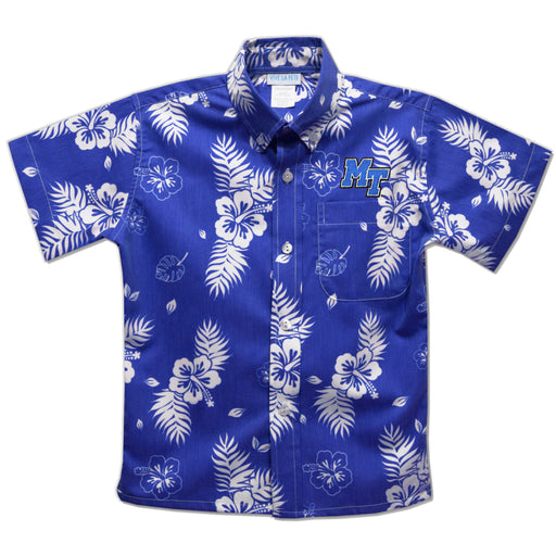 MTSU Blue Raiders Royal Hawaiian Short Sleeve Button Down Shirt