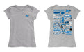 MTSU Blue Raiders Hand Sketched Vive La Fete Impressions Artwork Grey Girls Cotton Short Sleeve Tee - Vive La Fête - Online Apparel Store