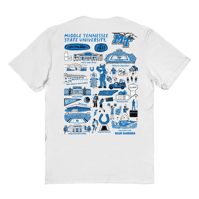 MTSU Blue Raiders Vive La Fete Impressions Artwork Womens Cotton Tshirt - Vive La Fête - Online Apparel Store
