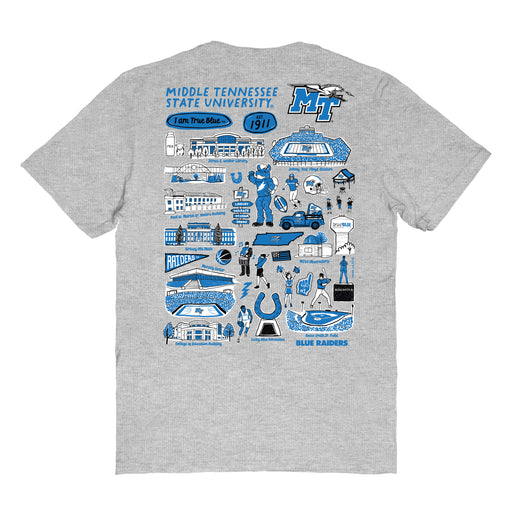 MTSU Blue Raiders Vive La Fete Impressions Artwork Womens Cotton Tshirt - Vive La Fête - Online Apparel Store