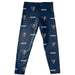 Maine Black Bears Vive La Fete Girls Game Day All Over Two Logos Elastic Waist Classic Play Dark Blue Leggings Tights