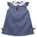 Maine Black Bears Embroidered Navy Gingham A Line Dress