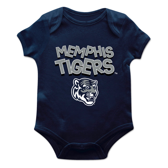 Memphis Tigers Vive La Fete Infant Game Day Navy Short Sleeve Bodysuit
