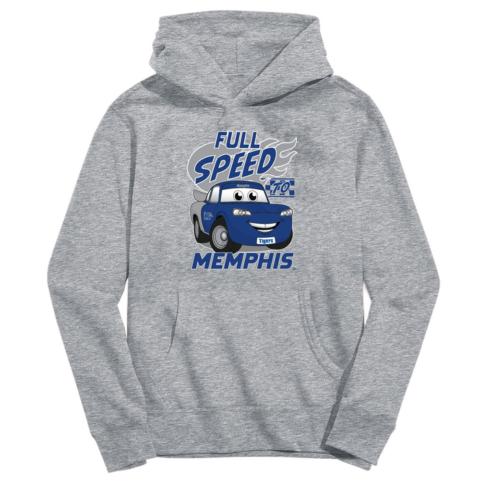 Memphis Tigers Full Speed Heather Grey Cotton Youth Hoodie