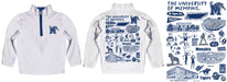 Memphis Tigers Hand Sketched Vive La Fete Impressions Artwork  White Boys Quarter Zip Pullover V1 - Vive La Fête - Online Apparel Store