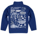 Memphis Tigers Hand Sketched Vive La Fete Impressions Artwork  Blue Boys Quarter Zip Pullover V1 - Vive La Fête - Online Apparel Store