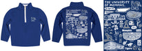 Memphis Tigers Hand Sketched Vive La Fete Impressions Artwork  Blue Boys Quarter Zip Pullover V1 - Vive La Fête - Online Apparel Store