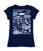 Memphis Tigers Hand Sketched Vive La Fete Impressions Artwork Navy Girls Cotton Short Sleeve Tee - Vive La Fête - Online Apparel Store