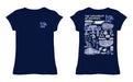 Memphis Tigers Hand Sketched Vive La Fete Impressions Artwork Navy Girls Cotton Short Sleeve Tee - Vive La Fête - Online Apparel Store