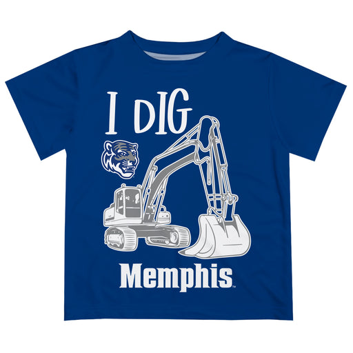 Memphis Tigers Vive La Fete Excavator Boys Game Day Blue Short Sleeve Tee