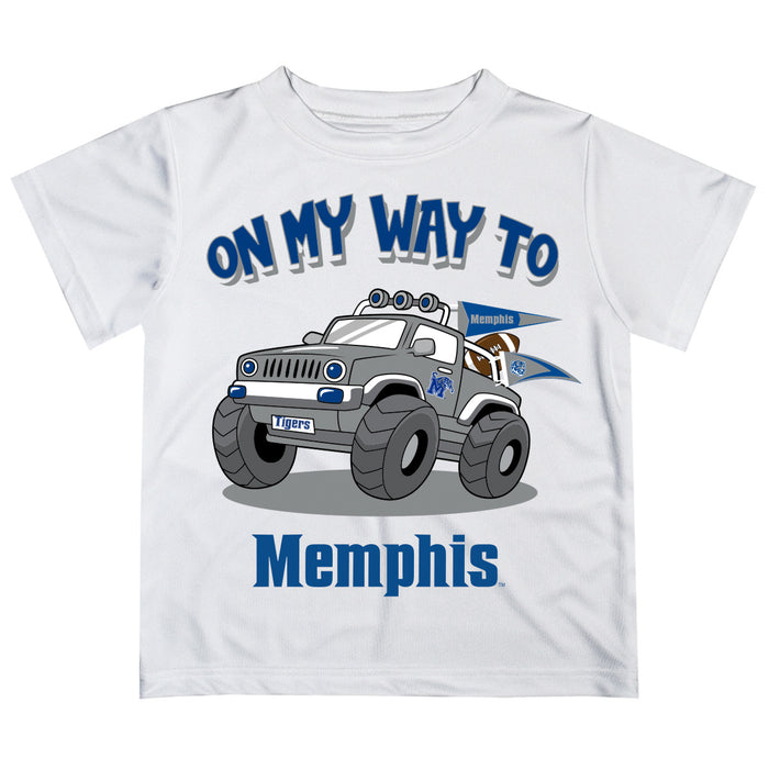 Memphis Tigers Vive La Fete Monster Truck Boys Game Day White Short Sleeve Tee