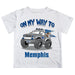 Memphis Tigers Vive La Fete Monster Truck Boys Game Day White Short Sleeve Tee