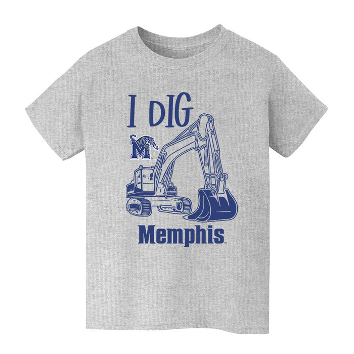 Memphis Tigers Vive La Fete Excavator Heather Grey Cotton Short Sleeve Tee