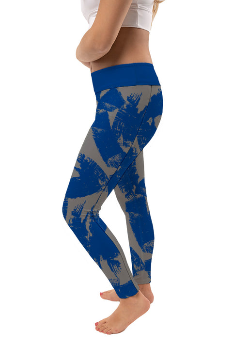 Memphis Tigers Vive La Fete Paint Brush Logo on Waist Women Blue Yoga Leggings - Vive La Fête - Online Apparel Store