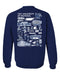 Memphis Tigers Hand Sketched Artwork Navy Crewneck Sweatshirt for Women - Vive La Fête - Online Apparel Store