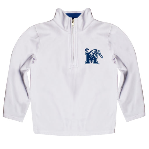 Memphis Tigers Vive La Fete Logo and Mascot Name Womens White Quarter Zip Pullover