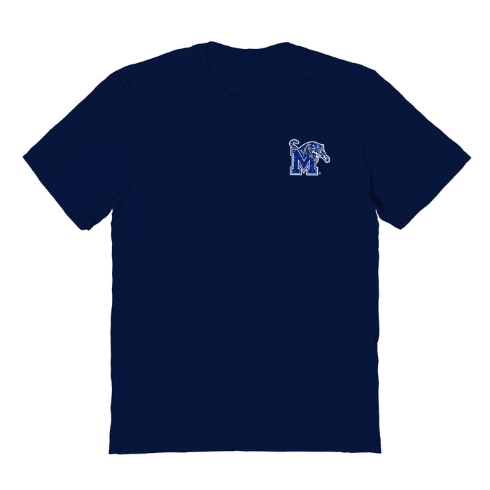 Memphis Tigers Vive La Fete Impressions Artwork Navy Womens Cotton Tshirt