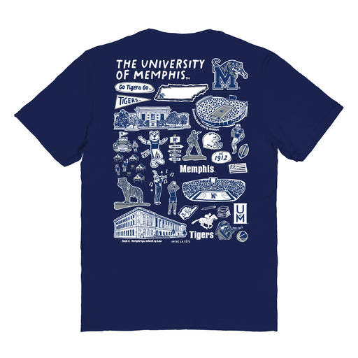 Memphis Tigers Vive La Fete Impressions Artwork Womens Cotton Tshirt - Vive La Fête - Online Apparel Store