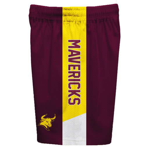 Colorado Mesa Mavericks Vive La Fete Game Day Maroon Stripes Boys Solid Gold Athletic Mesh Short - Vive La Fête - Online Apparel Store