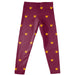 Colorado Mesa Mavericks CMU Vive La Fete Girls Game Day All Over Logo Elastic Waist Classic Play Maroon Leggings Tights