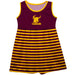 Colorado Mesa University Mavericks CMU Vive La Fete Girls Game Day Sleeveless Tank Dress Solid Maroon Logo Stripes on Sk