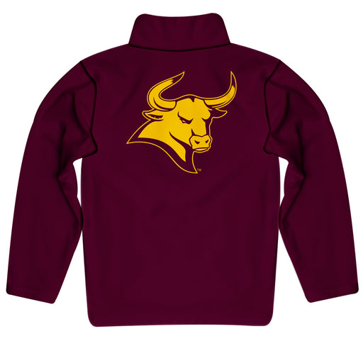 Colorado Mesa University Mavericks CMU Vive La Fete Game Day Solid Maroon Quarter Zip Pullover Sleeves - Vive La Fête - Online Apparel Store