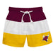 Colorado Mesa University Mavericks CMU Vive La Fete Maroon Stripes Swimtrunks V1