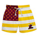 Colorado Mesa University Mavericks CMU Vive La Fete Game Day Maroon Flag Swimtrunks V1
