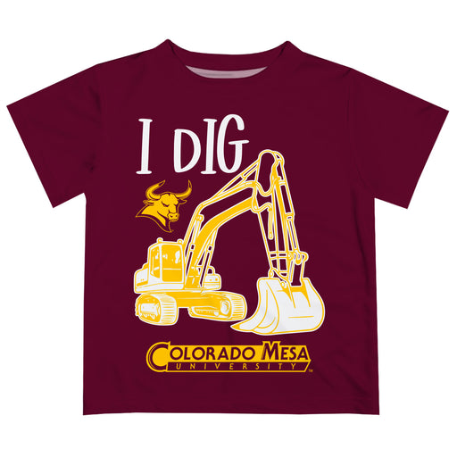 Colorado Mesa University Mavericks CMU Vive La Fete Excavator Boys Game Day Maroon Short Sleeve Tee