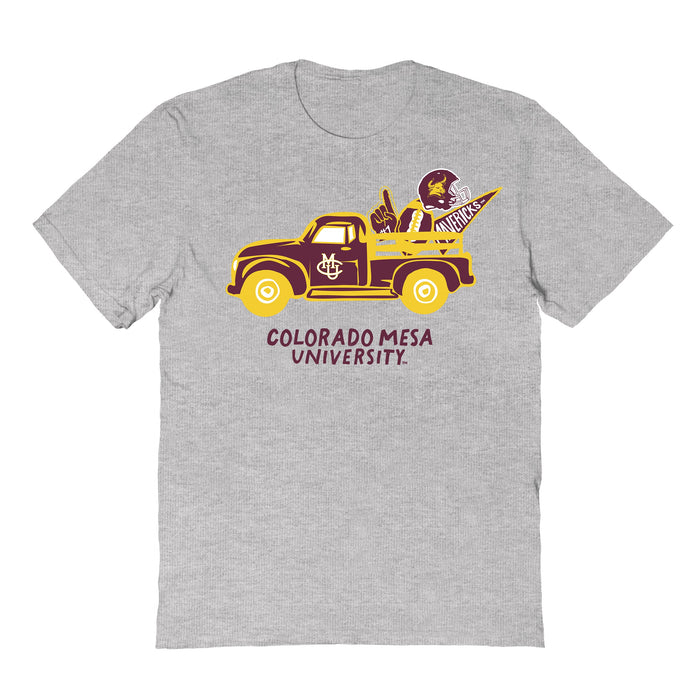 Colorado Mesa CMU Mavericks Hand Sketched Vive La Fete Impressions Truck Kids Grey Cotton T-shirt