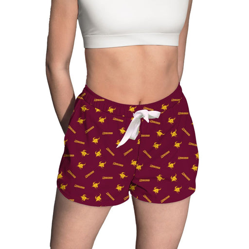 Colorado Mesa University Mavericks CMU Vive La Fete Game Day All Over Logo Womens Lounge Shorts