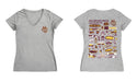 Colorado Mesa Mavericks Hand Sketched Vive La Fete Impressions Artwork Maroon Women Cotton Short Sleeve V-Neck Tshirt - Vive La Fête - Online Apparel Store