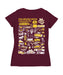 Colorado Mesa Mavericks Hand Sketched Vive La Fete Impressions Artwork Maroon Women Cotton Short Sleeve V-Neck Tshirt - Vive La Fête - Online Apparel Store