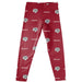 Morehouse College Maroon Tigers Vive La Fete Girls All Over Two Logos Elastic Waist Classic Play Maroon Leggings Tights