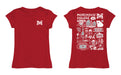 Morehouse College Maroon Tigers Hand Sketched Vive La Fete Impressions Artwork Red Girls Cotton Short Sleeve Tee - Vive La Fête - Online Apparel Store