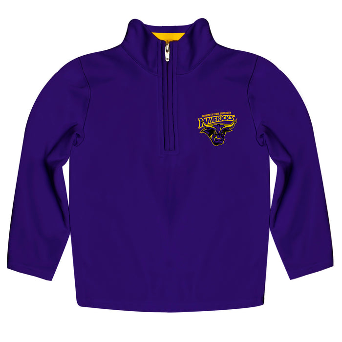 Minnesota State Mavericks Vive La Fete Game Day Solid Purple Quarter Zip Pullover Sleeves