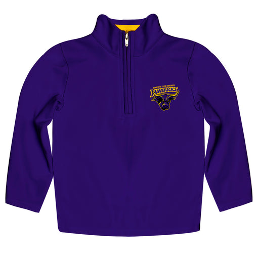 Minnesota State Mavericks Vive La Fete Logo and Mascot Name Womens Purple Quarter Zip Pullover