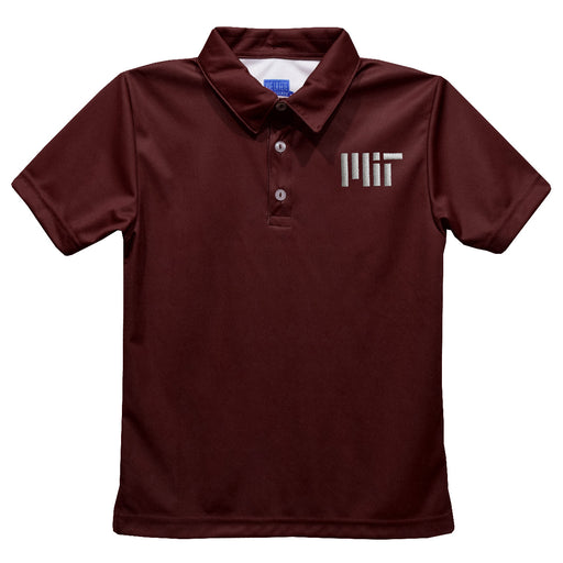 MIT Engineers Embroidered Maroon Short Sleeve Polo Box Shirt