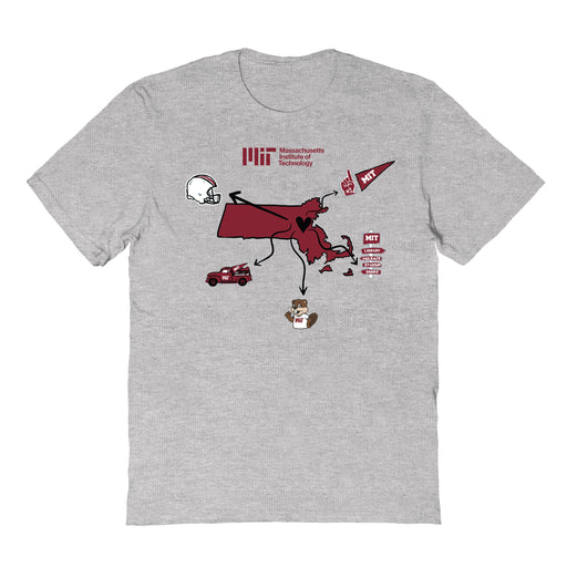 MIT Engineers Hand Sketched Vive La Fete Impressions Icones Kids Grey T-shirt