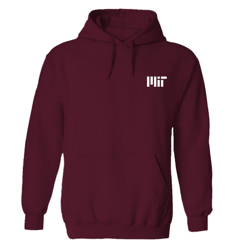 MIT Engineers Hand Sketched Vive La Fete Impressions Artwork Maroon Cotton Fleece Long Sleeve Hoodie