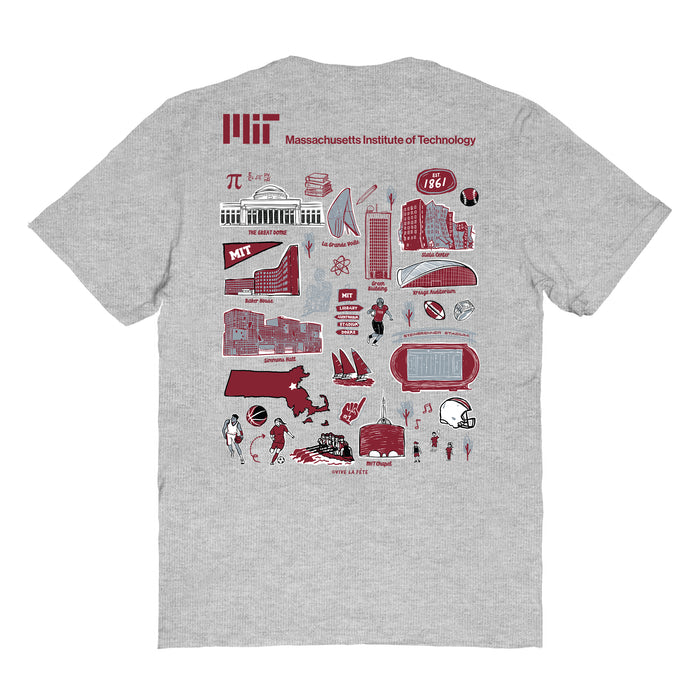 MIT Engineers Vive La Fete Impressions Artwork Maroon Womens Cotton Tshirt - Vive La Fête - Online Apparel Store