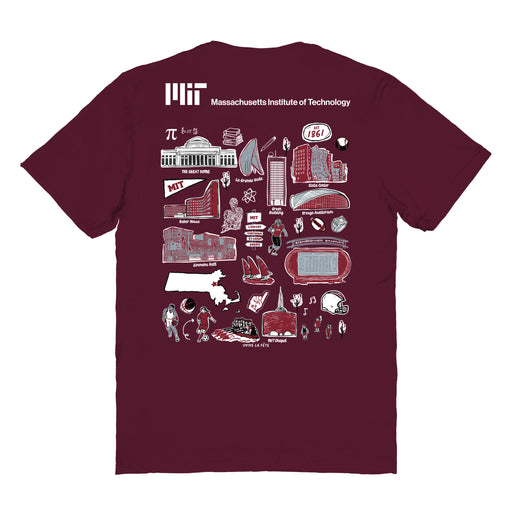 MIT Engineers Vive La Fete Impressions Artwork Maroon Womens Cotton Tshirt - Vive La Fête - Online Apparel Store